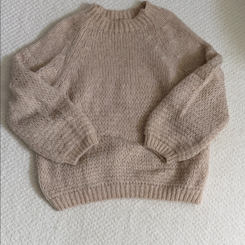 Cozy Crewneck Sweater in Light Beige